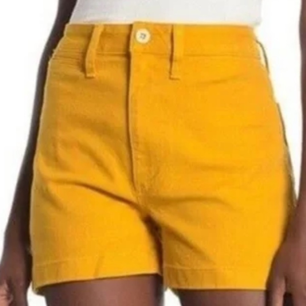 High-Waist Mustard Yellow Women’s Shorts